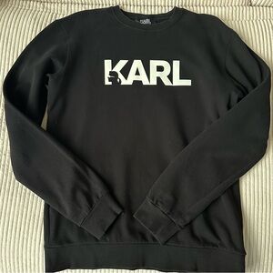 Karl Lagerfeld Black Crewneck Sweater